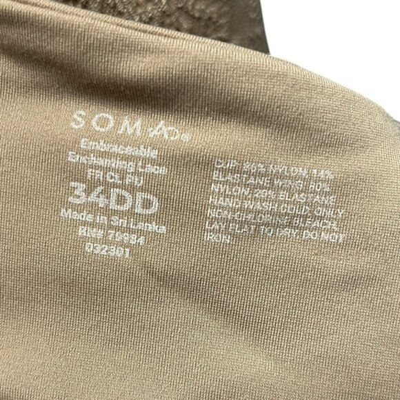 Soma Bra Embraceable Enchanting Lace Front Close Push Up Bra 34DD Beige - Picture 2 of 4